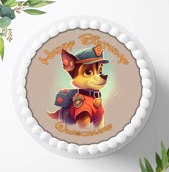 Preview: Paw Patrol Tortenaufleger mit Wunschnamen Ø 20cm, 1031z